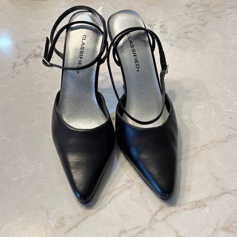 Classified Black Strappy Heels